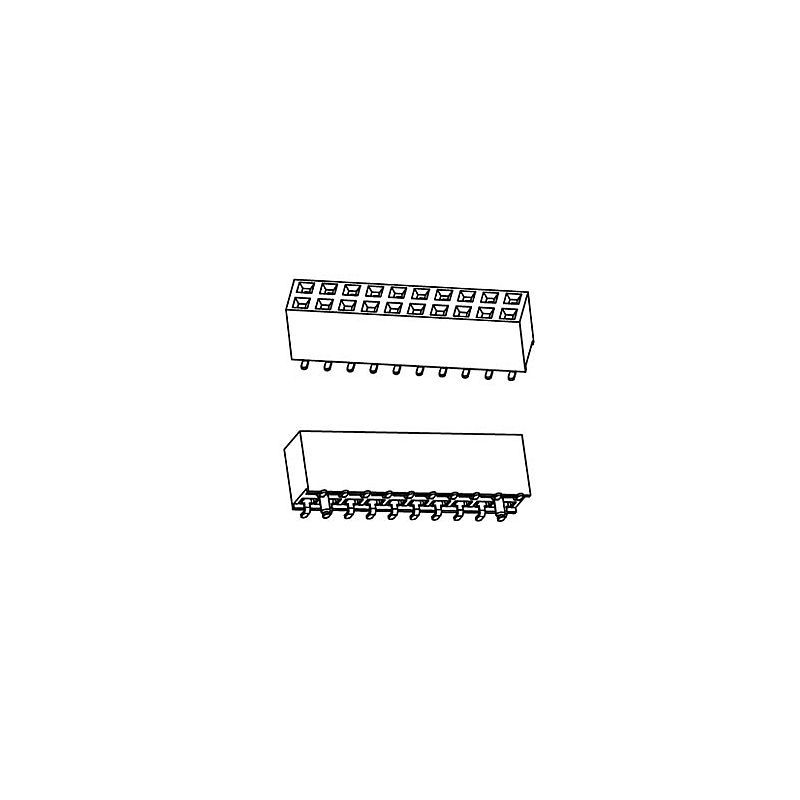 PH2.54*H7.1mm Female Header Double row U-Type SMT series